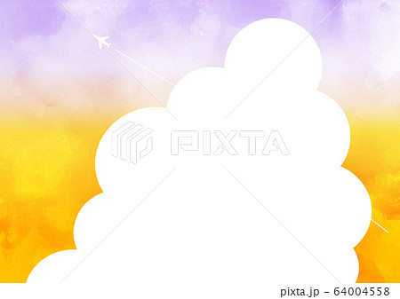 水彩風の夕暮れ時の夏の空の背景イラストのイラスト素材 64004558 Pixta