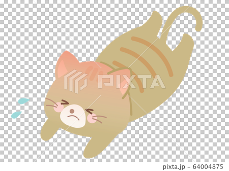 熱 熱中症 ネコのイラスト 熱 熱中症 ネコのイラスト 64004875