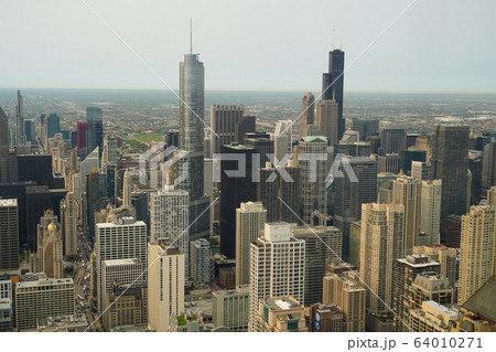 アメリカ合衆国 イリノイ州 シカゴ  ジョン・ハンコック・センターからの眺め  アメリカ合衆国 イリノイ州 シカゴ  ジョン・ハンコック・センターからの眺め  64010271