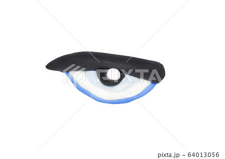 Plasticine Eyes Closeup Isolated On White 64013056