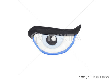 Plasticine Eyes Closeup Isolated On White 64013059