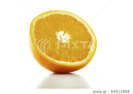 fresh orange fruit half isolated on white fresh orange fruit half isolated on white 64013908