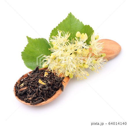 Linden tea on white backgrounds. Linden tea on white backgrounds. 64014140