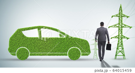 Electric car and green energy concept 64015459
