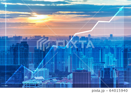 Economic growth concept with charts 64015940