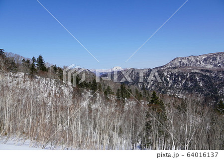 中山峠某所から見る冬の森林地帯 64016137