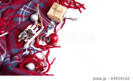 New year decorations on white. Copy space 64016182