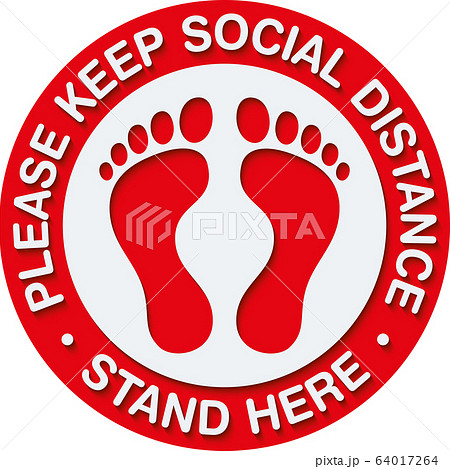 Social Distancing Signage or Floor Sticker. Social Distancing Signage or Floor Sticker. 64017264