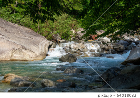 エメラルドグリーンの渓谷 エメラルドグリーンの渓谷 64018032