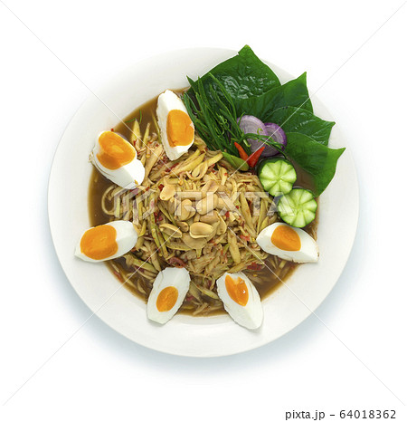 Mango Spicy Salad Served Salt Egg Thai Food 64018362