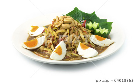 Mango Spicy Salad Served Salt Egg Thai Food 64018363