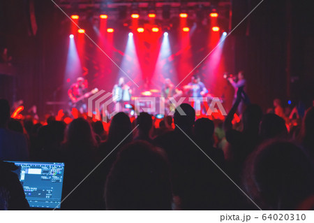 The audience watching the concert on stage. 64020310