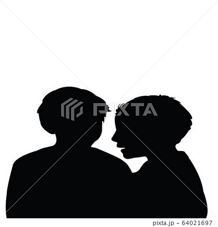boys talking heads silhouette vector 64021697