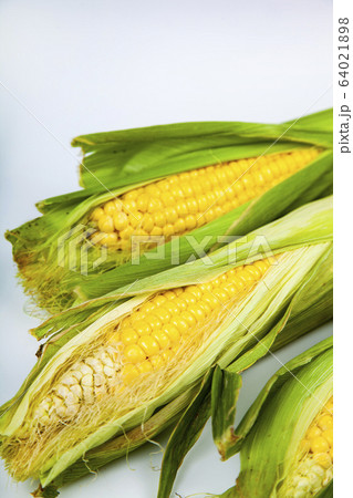 Corn on a white background. 64021898