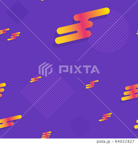 Blue seamless background, orange geometric shapes with gradient 64022827