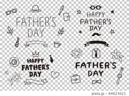 手描きの父の日の文字とイラストのイラスト素材