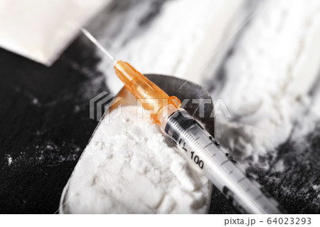 dangerous drug and syringe 64023293