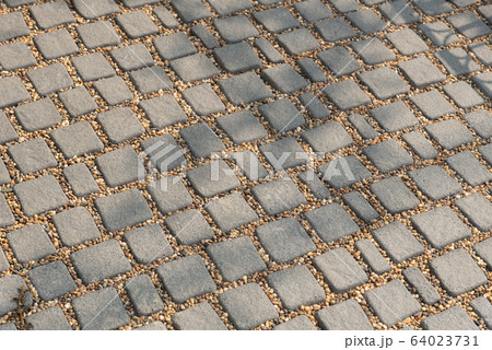 Texture or pattern of stone walkway in the park. 64023731