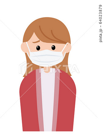 マスク姿の女性 64023879