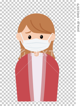 マスク姿の女性 64023879