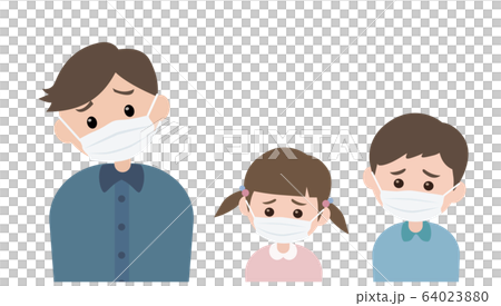 マスク姿の父子 マスク姿の父子 64023880
