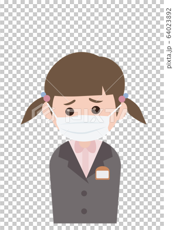 マスク姿の女の子 64023892