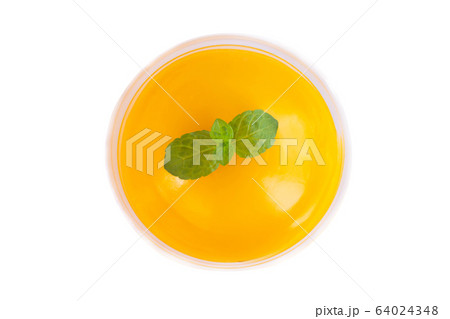 Closeup Orange cake delicious on white background Closeup Orange cake delicious on white background 64024348