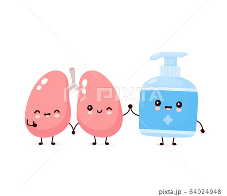 Cute happy smiling antiseptic bottle 64024948