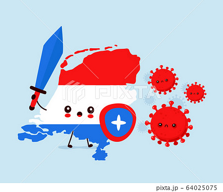 Cute Netherlands fight with coronavirus infection 64025075
