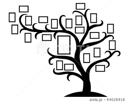 Family tree template with picture frames. Insert your photos here. 64026918