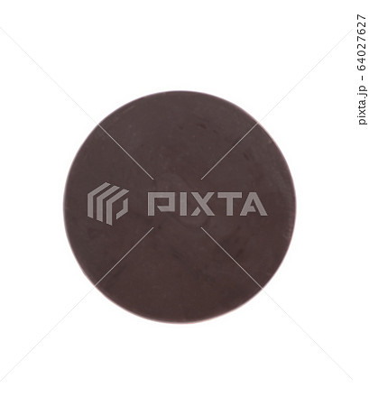 Round chocolate bar isolated on white background 64027627