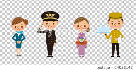 旅行業界で働くスタッフのイラスト素材 64028148