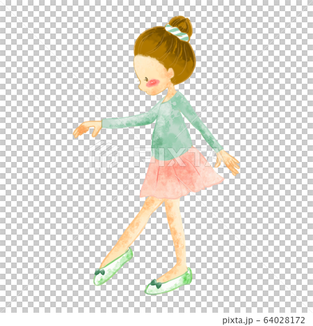 Watercolor style illustration 1 of a ballet kid Watercolor style illustration 1 of a ballet kid 64028172