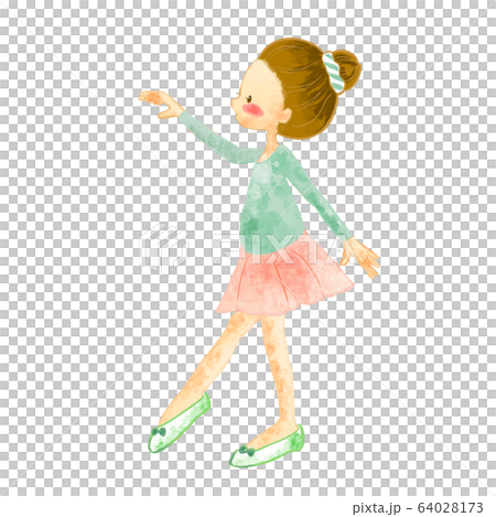 Ballet children's watercolor style illustration 2 Ballet children's watercolor style illustration 2 64028173