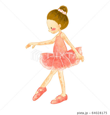バレエをする子供の水彩風イラスト4のイラスト素材