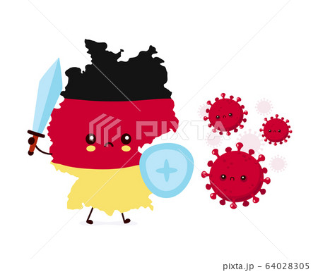 Cute Germany fight with coronavirus infection Cute Germany fight with coronavirus infection 64028305