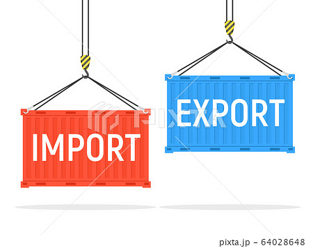 Vector container cargo port export import shipping isolated background metal container 64028648