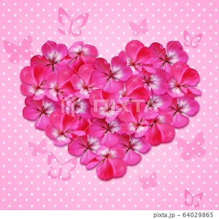 Heart with flowers 64029865