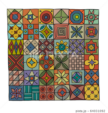 Talavera pattern. Indian patchwork. Turkish ornament. Moroccan tile mosaic. Spanish decoration. Ethnic background. Talavera pattern. Indian patchwork. Turkish ornament. Moroccan tile mosaic. Spanish decoration. Ethnic background. 64031092