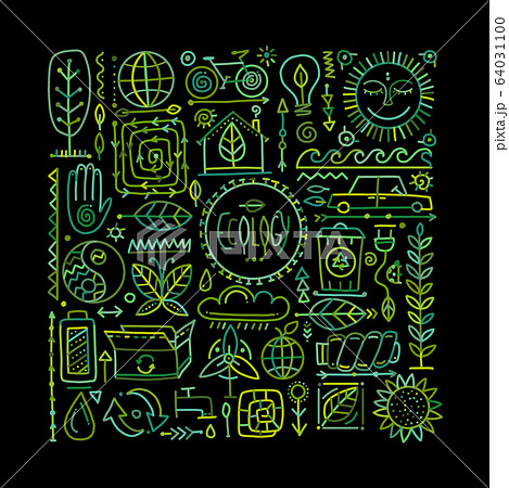 Ecology icons set. Global environment and recycling Ecology icons set. Global environment and recycling 64031100