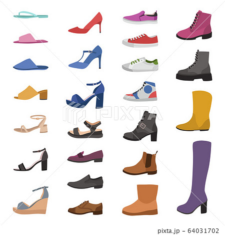 Shoes and boots. Various types footwear, mens,... - Stock Illustration  [64031702] - PIXTA