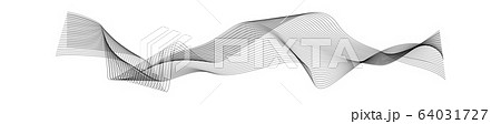 Wave lines. Graphic lining smooth undulating frequency waves vector abstract background 64031727