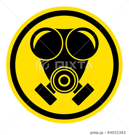 Warning sign gas mask 64032363