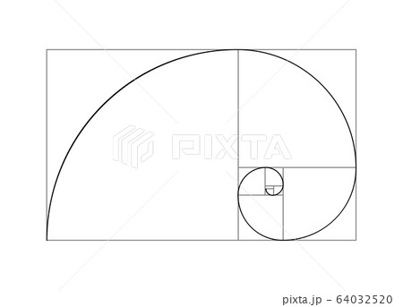 Golden ratio vector proportion spiral section. Fibonacci golden ratio geometry Golden ratio vector proportion spiral section. Fibonacci golden ratio geometry 64032520
