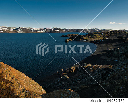 Beautiful landscape at Lake Kleifarvatn in Iceland Beautiful landscape at Lake Kleifarvatn in Iceland 64032575