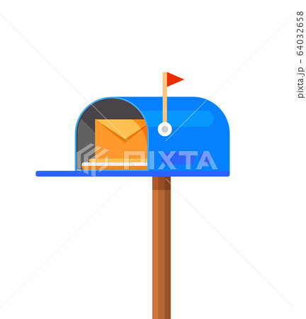 Mail box vector icon. Post mailbox letter illustration. Letterbox flat delivery icon 64032658