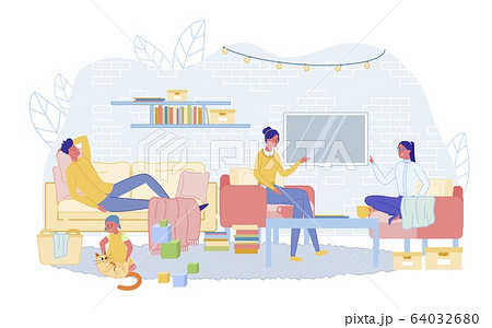 Home Happy Family Evening or Weekend Situation 64032680