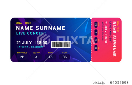 Music event concert ticket template. Ticket... - Stock