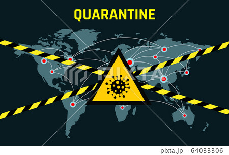 Pandemic stop Coronavirus outbreak covid-19 2019-nCoV quarantine banner. Closed for quarantine pandemic Coronavirus vector image 64033306