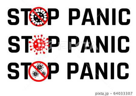 Coronavirus lettering protection banner. Stop pandemic coronavirus outbreak. Don t panic. Stop panic. 64033307